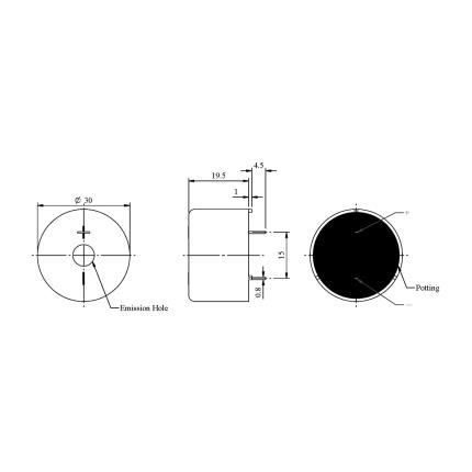 LF-PB30P39A,Piezoelectric Buzzer for driver circuit built-in