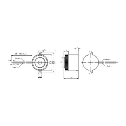 LF-PB28W35A, zumbador piezoel&#xE9;ctrico para circuito de controlador incorporado