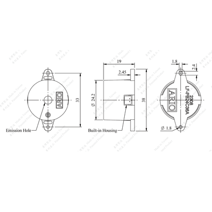 LF-PB24C36A,Piezoelectric Buzzer for driver circuit built-in