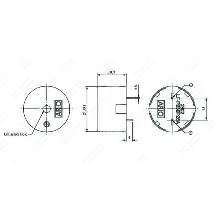 LF-PB30P26A-P15 ,Piezoelectric Buzzer for driver circuit built-in