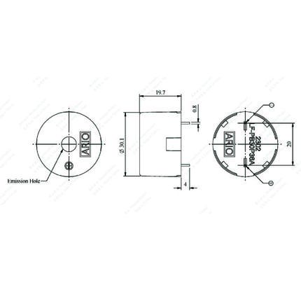 LF-PB30P36A-P20 ,Piezoelectric Buzzer for driver circuit built-in