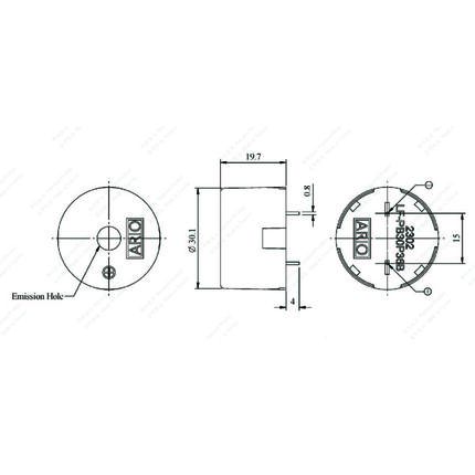 LF-PB30P36B-P15 ,Piezoelectric Buzzer for driver circuit built-in