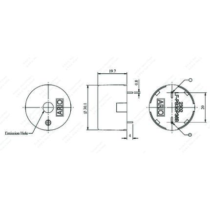 LF-PB30P36B-P20,Piezoelectric Buzzer for driver circuit built-in
