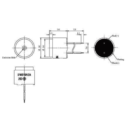 LF-MB16A12-A,Magnetic Buzzer