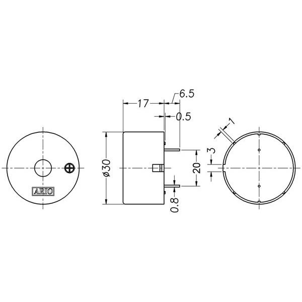LF-PB30P25B piezoeléctrico zumbador para el circuito controlador incorporado