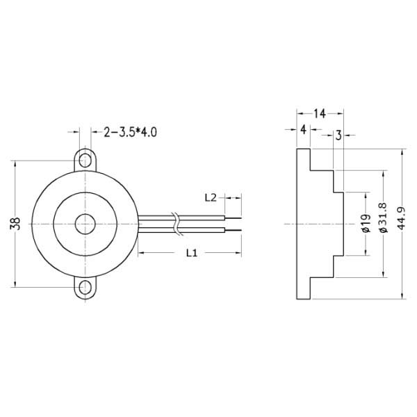 LF-PB32W37A-A Piezoelectric Buzzer for driver circuit built-in